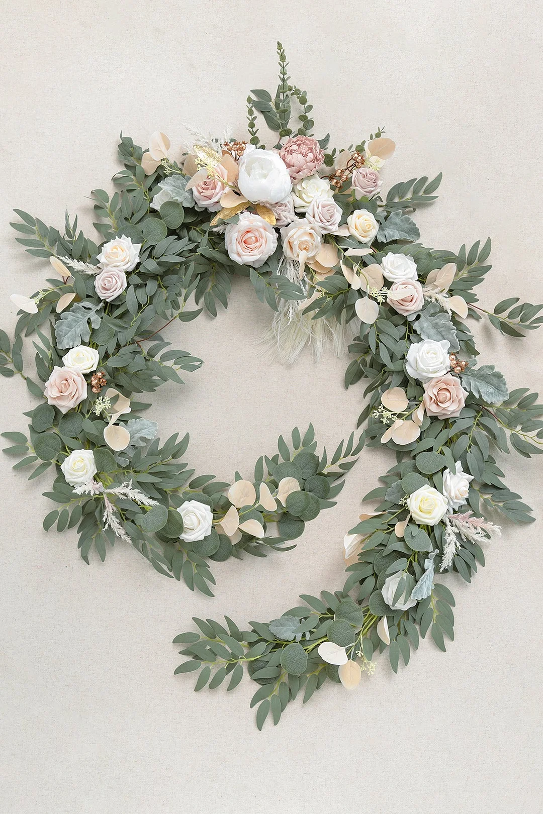Head Table Flower Garland in White & Beige