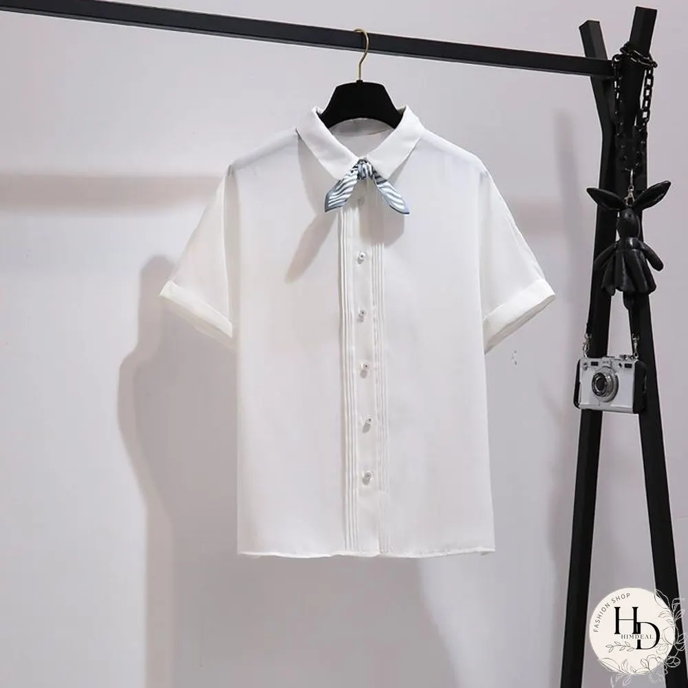 Sweet Chiffon Blouse+Belt Skirt P15751
