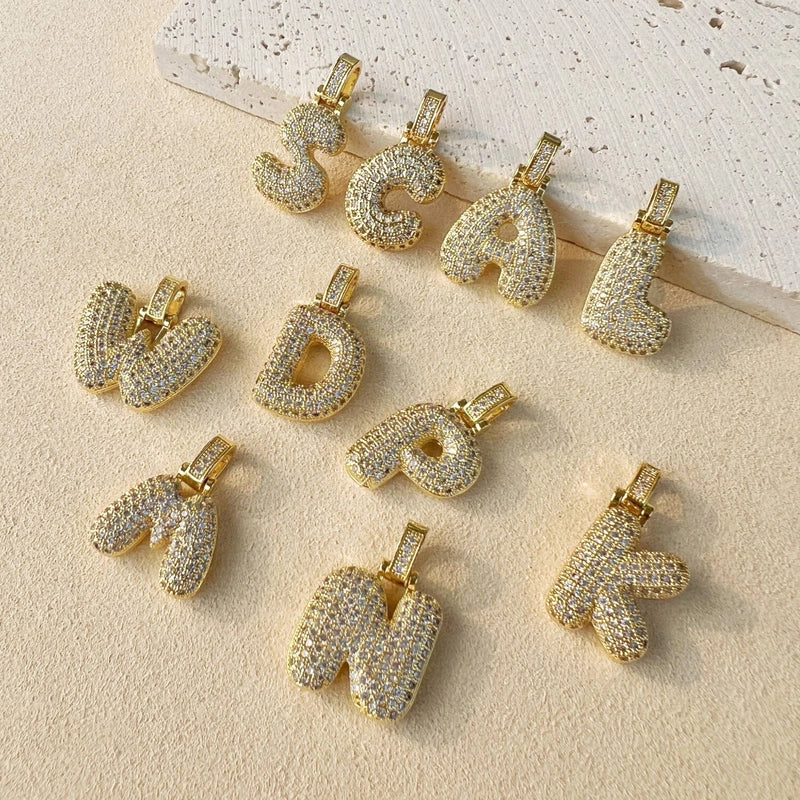 1 Piece 304 Stainless Steel Zircon Letter Pendant Jewelry Accessories