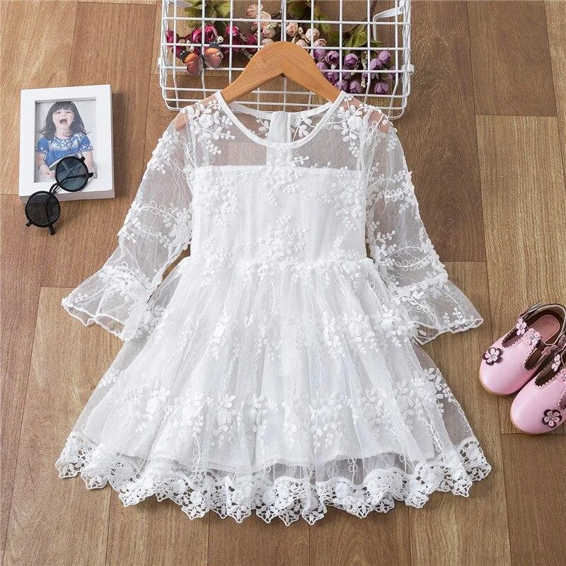 Lace Christmas Dress Girls New Year Costume Princess Wedding Dress Girls Party Dress 3-8Y Children Ceremony Prom Gown Dress