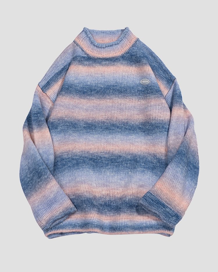 Y2K Vintage Tie-dye Striped Loose Pullover Sweater-luchamp:luchamp