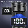 30W LED+COB High Power Flashlight USB Rechargeable 800LM Zoomable Flashlight