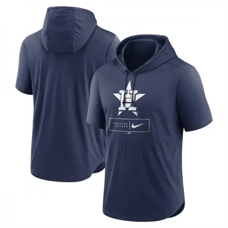 Men's Houston Astros Navy Short Sleeve Pullover Hoodie DDIA