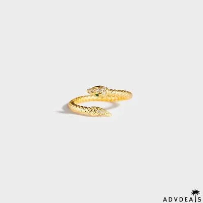 Snake Shape 18K Gold-Plated Bypass Ring