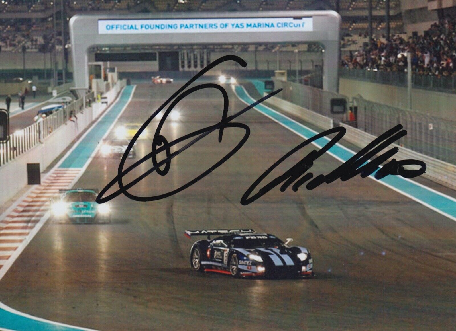 Thomas Mutsch and Romain Grosjean Hand Signed 7x5 Photo Poster painting - FIA GT Championship 23