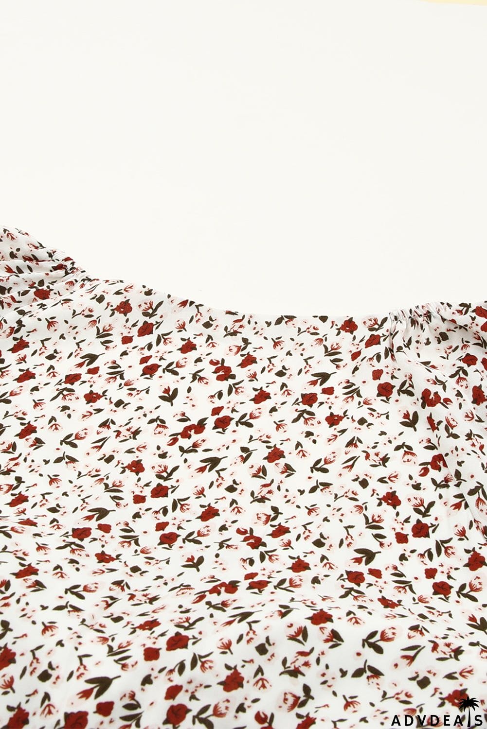 Floral Print Front Tie Ruffled Long Sleeve Blouse