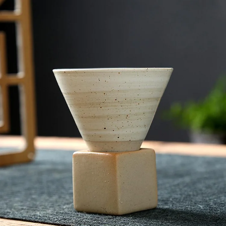 1pcs 90ml Creative Retro Ceramic Coffee Mug Rough Pottery Tea Cup Japanese Latte Pull Flower Porcelain Cup Pottery Coffee Cup