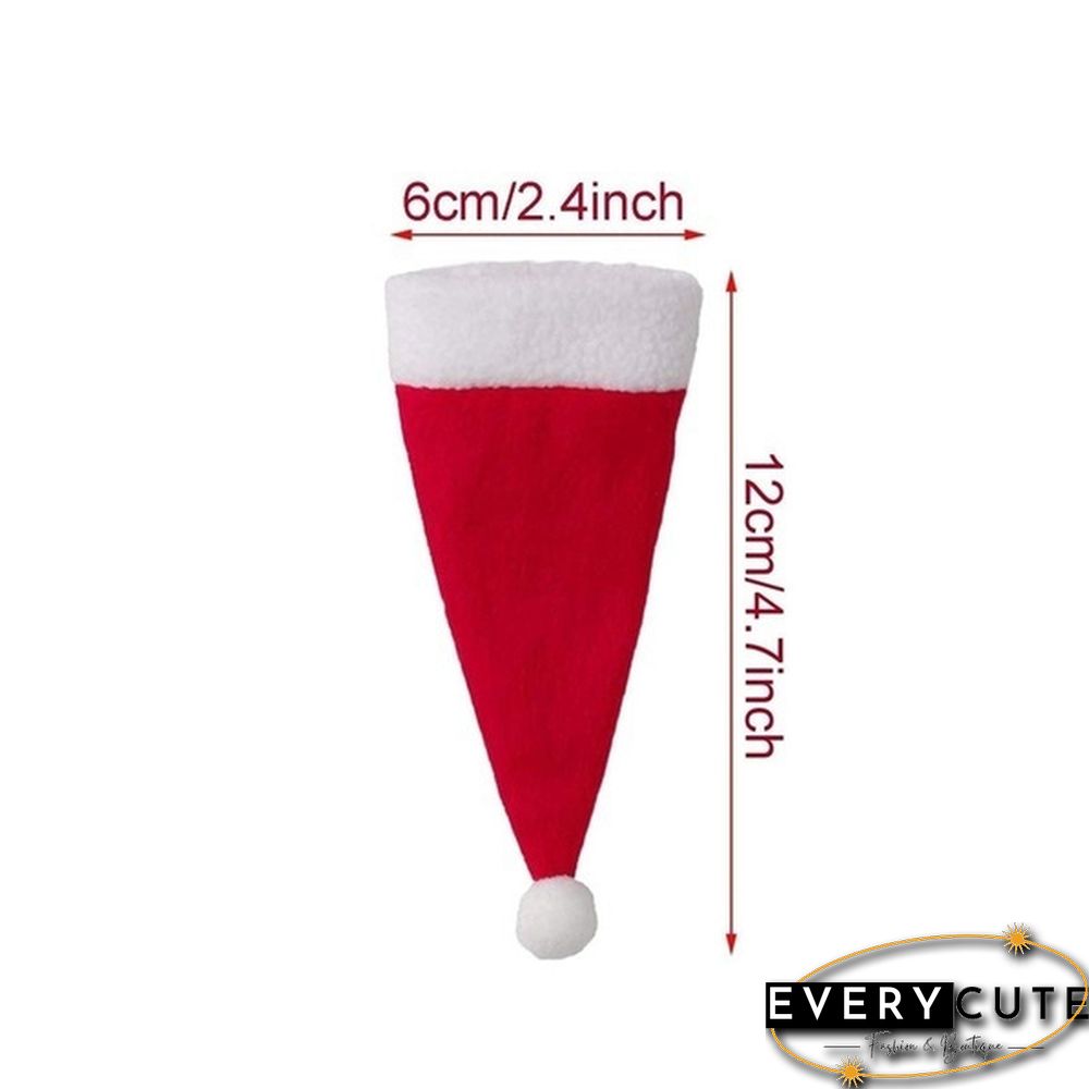 10Pcs/Set Mini Christmas Decoration Santa Hats Knife Fork Silverware Holders For Lollipop Xmas Party Dinner Organizers Decorations Supplies