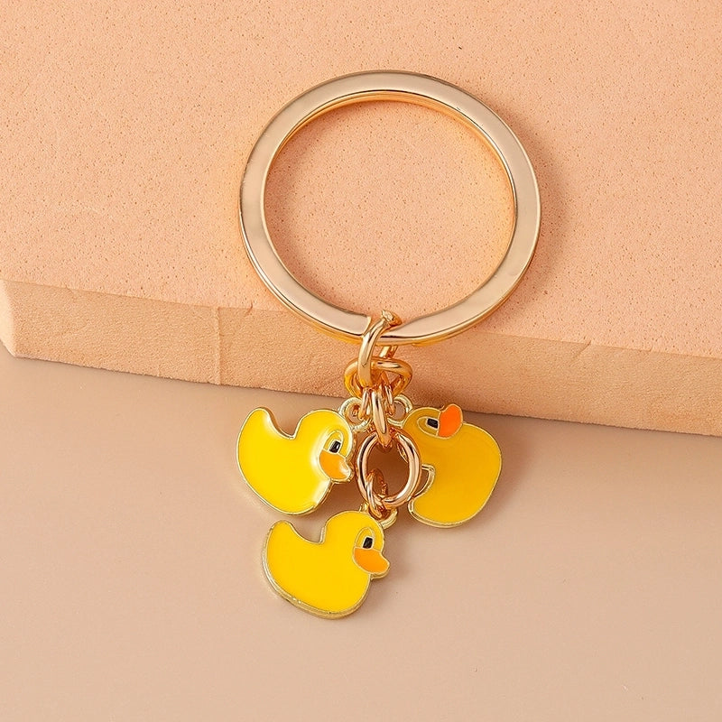 Cartoon Style Cute Commute Duck Alloy Keychain