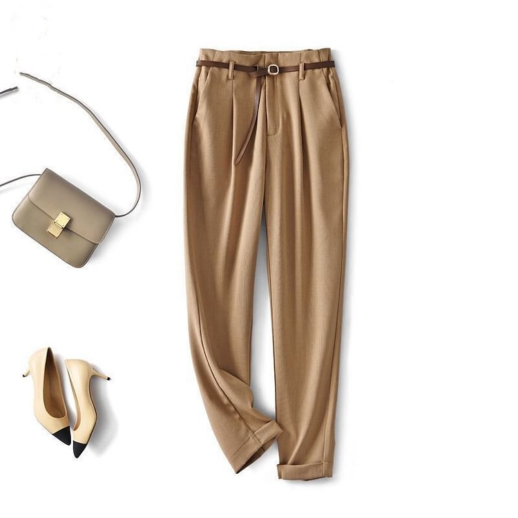 Women's temperament casual slim nine-point cigarette pipe suit pants