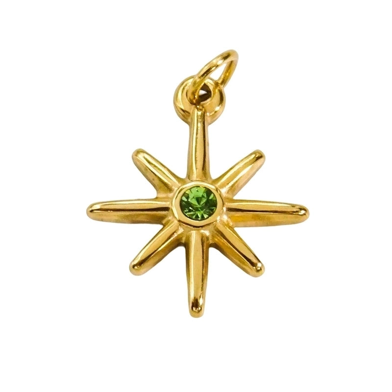 5 Pieces 304 Stainless Steel Rhinestone Rhinestones 14K Gold Plated Solid Color Pendant