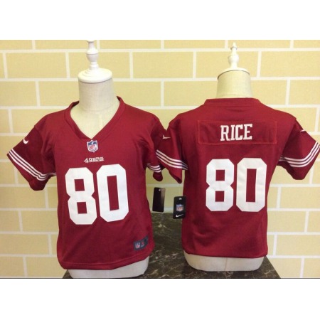 Toddler  San Francisco 49ers #80 Jerry Rice Red Stitched NFL Jersey