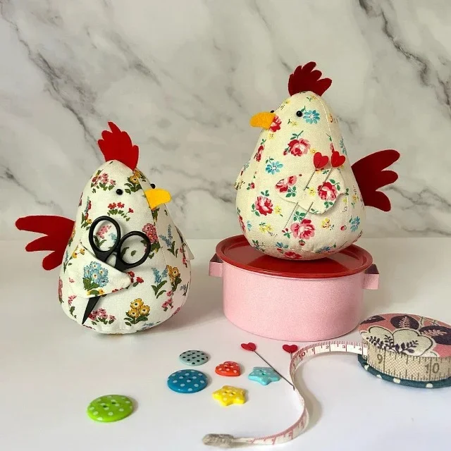 Chicken Caddy: Chicken Pincushion Softie Sewing Template & Instructions