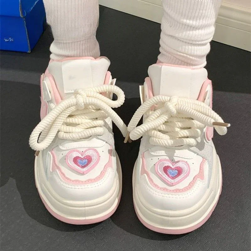 Cute Pink Heart Sneakers K19326