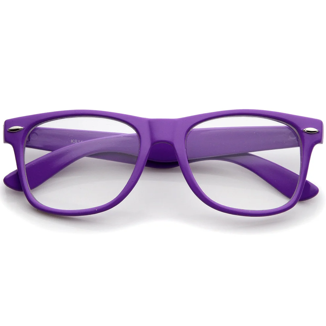 Retro Wide Temple Clear Lens Horn Rimmed Eyeglasses 54mm