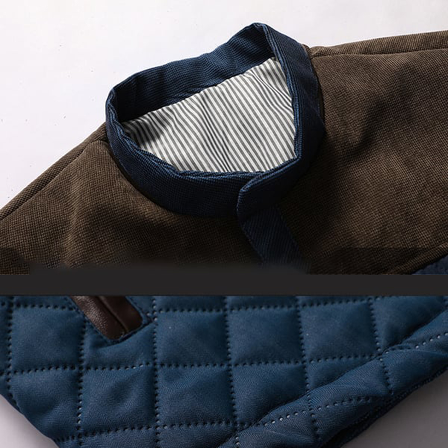 Casual Check Side-Slit Pocket Zip-Up Jacket