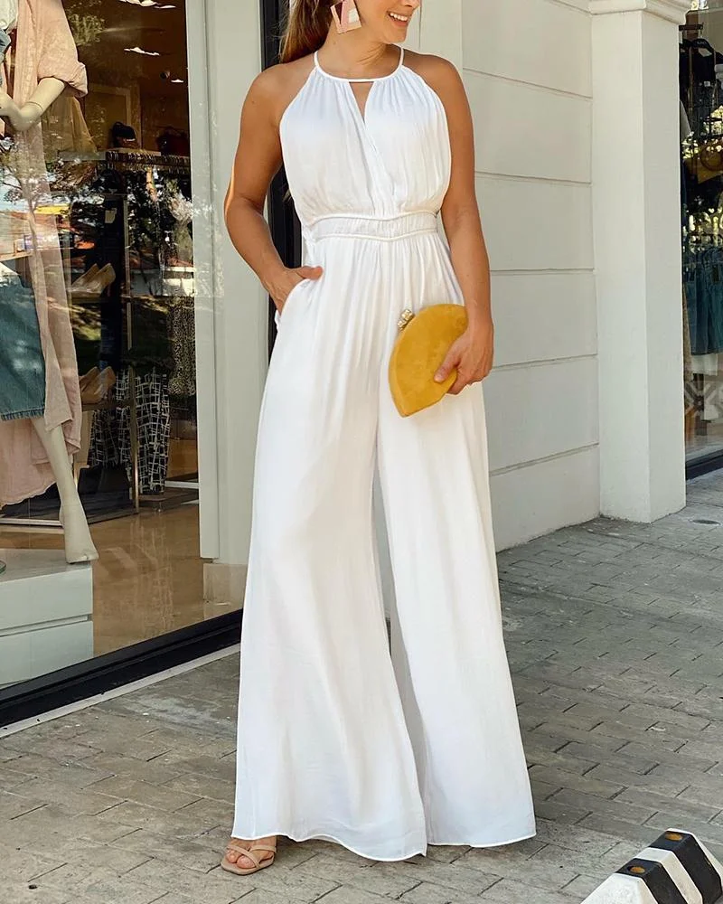 High Waist Sleeveless Jumpsuit