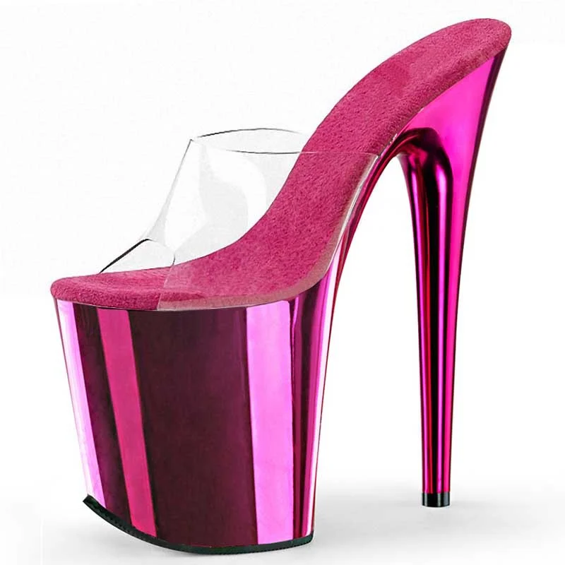 Women's transparent  Plus Size Sexy Platform Sandal Sexy Round Toe Pole Dance Nightclub Heel Shoes Novameme