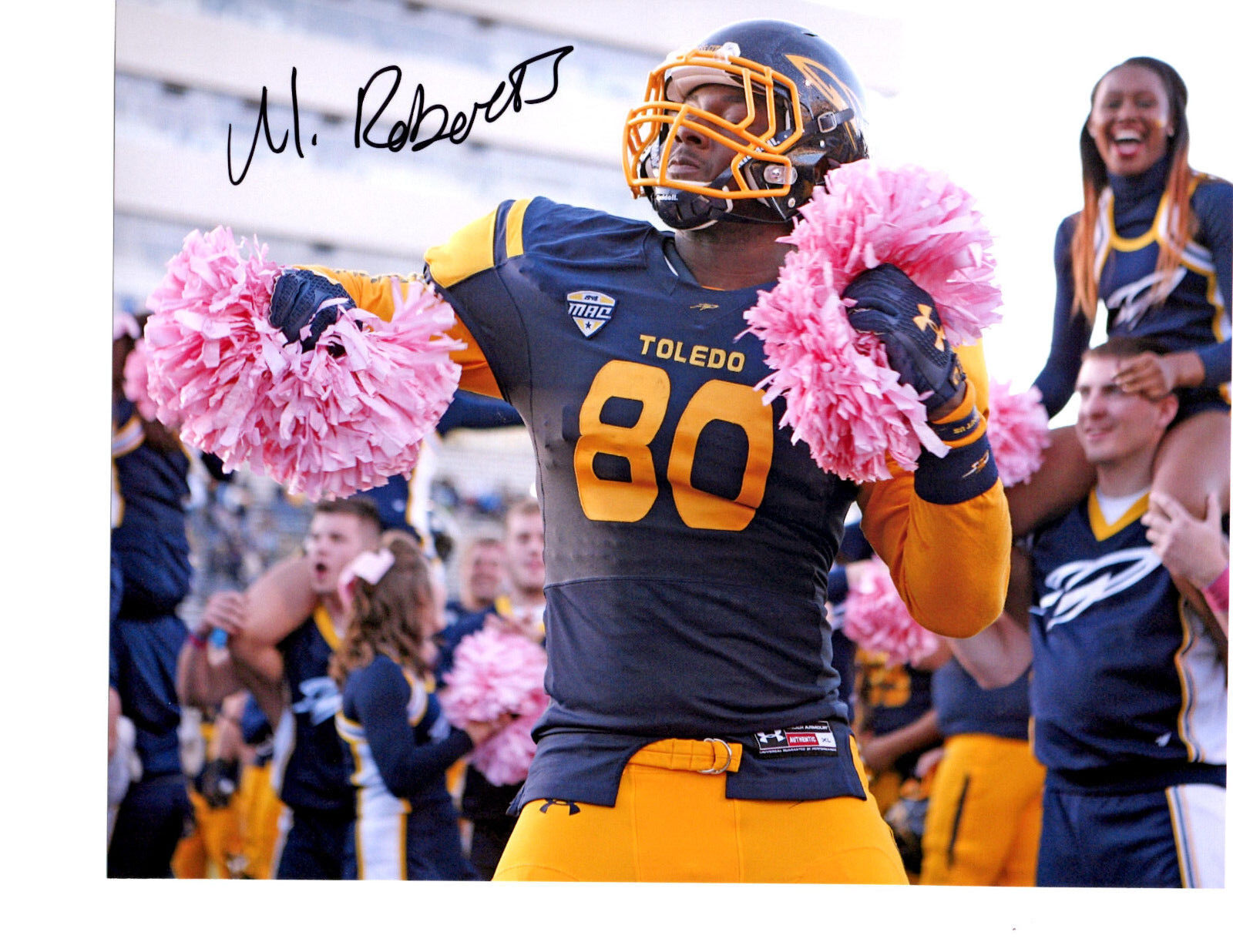 Mike Roberts Toledo Rockets signed autographed 8x10 football Photo Poster painting 2017 Draft b