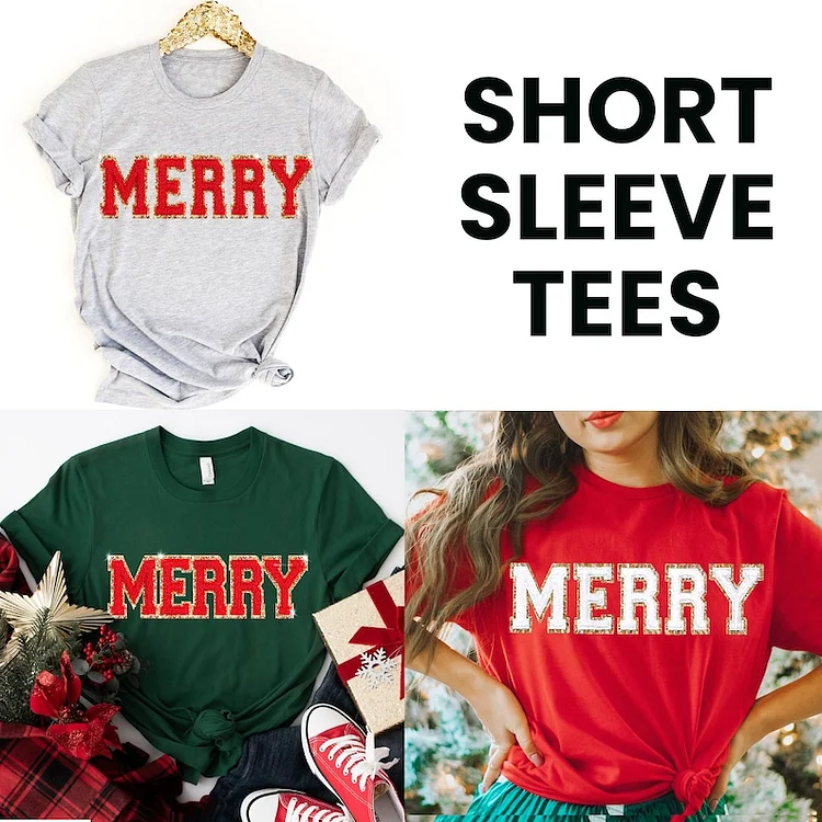 Chenille Patch Christmas Sweatshirt, Christmas Shirts, Merry Christmas Crewneck, Cute Winter Sweater