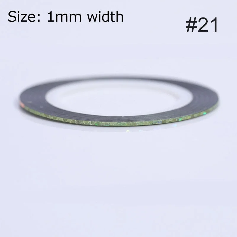 1mm 2mm 6mm Matte Glitter Nail Striping Tape Line Rainbow Multi Color Styling Tool Sticker Decal  DIY Decoration-Nail Inspo