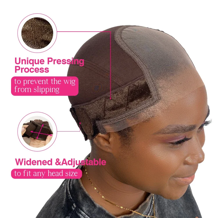 Brown Wig Grip Cap 4*5Inch Lace Parting Max Make Part Freely One Size Fits All Wig