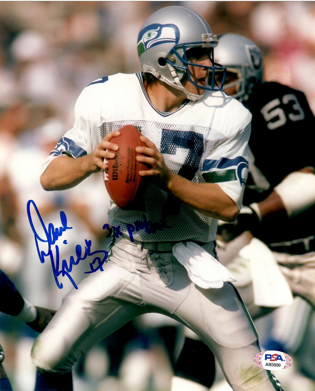 Dave Krieg autographed signed inscribed 8x10 Photo Poster painting NFL Seattle Seahawks PSA COA