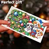 (US Local)12PCS DIY Xmas Pattern Rhinestone Diamond Art Mosaic Postcards for Celebrations