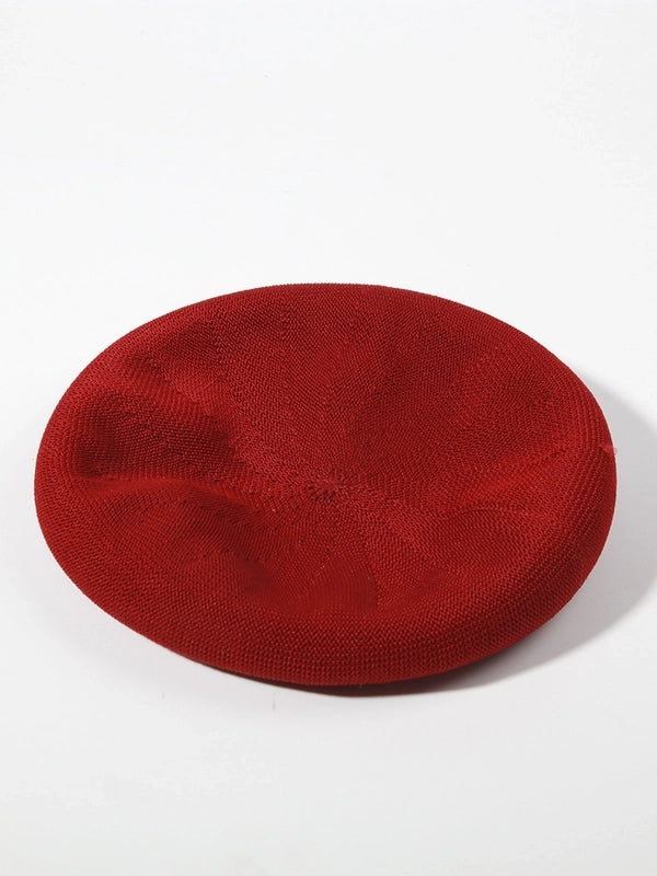 Women’s Retro Solid Color Flat Eaves Beret Hat