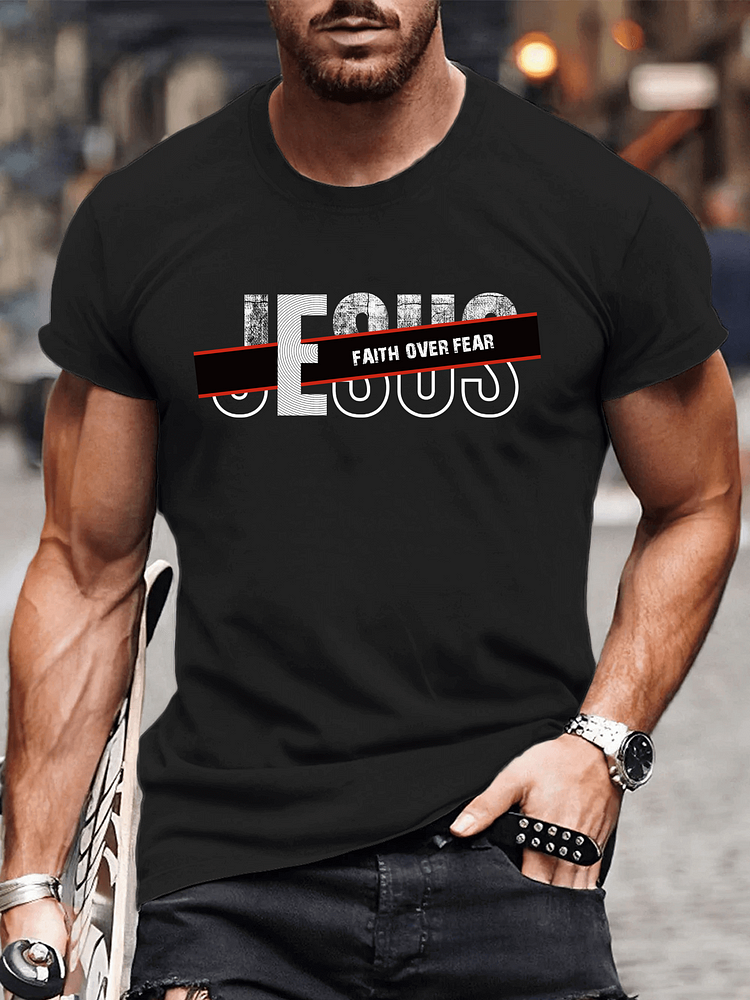 Jesus Faith over Fear Men's T-Shirts