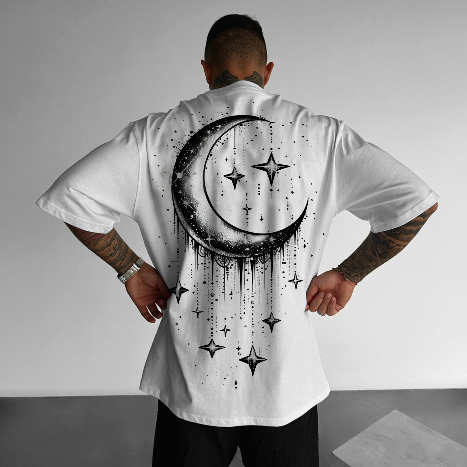 Fashionable Moon And Stars Design T-shirt