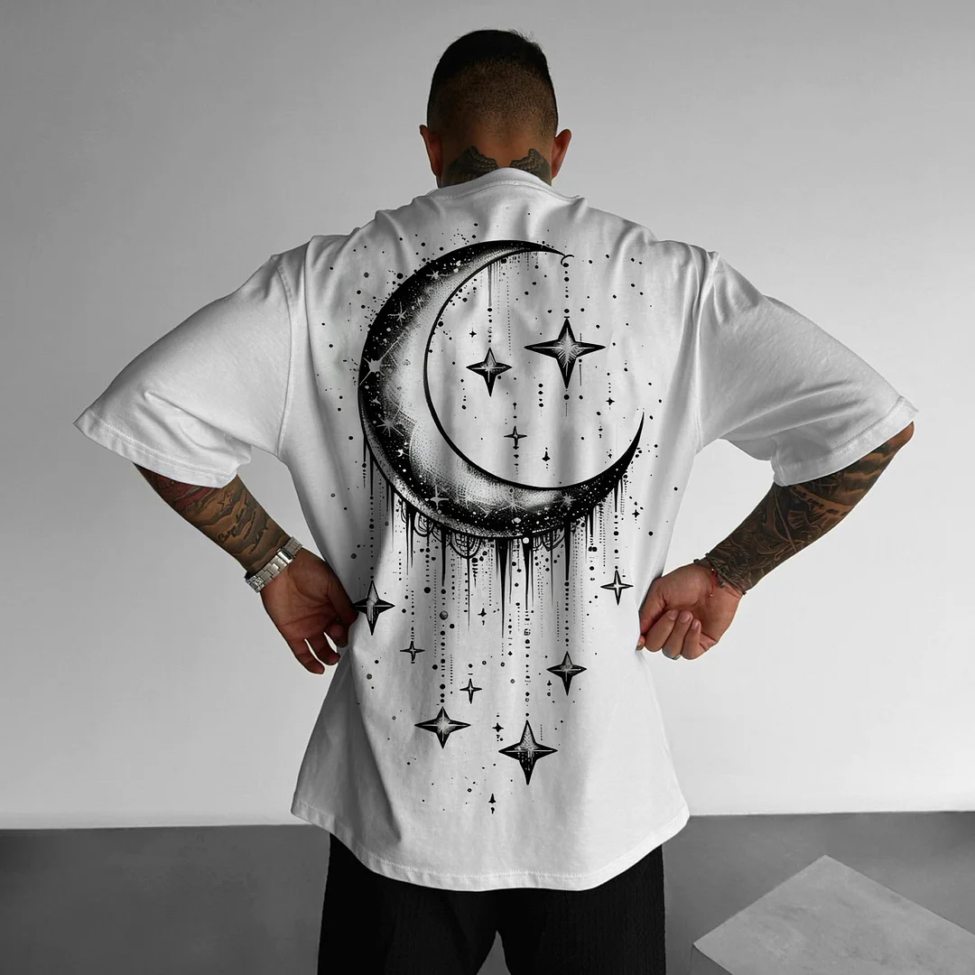 Cosmic Crescent Moon Graphic T-Shirt - Stylish And Comfortable For Everyday Wear