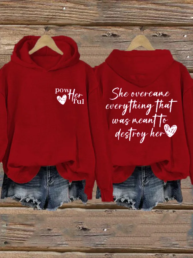 Women's She Overcame Everything That Was Meant To Destroy Her Printed Sweatshirt socialshop