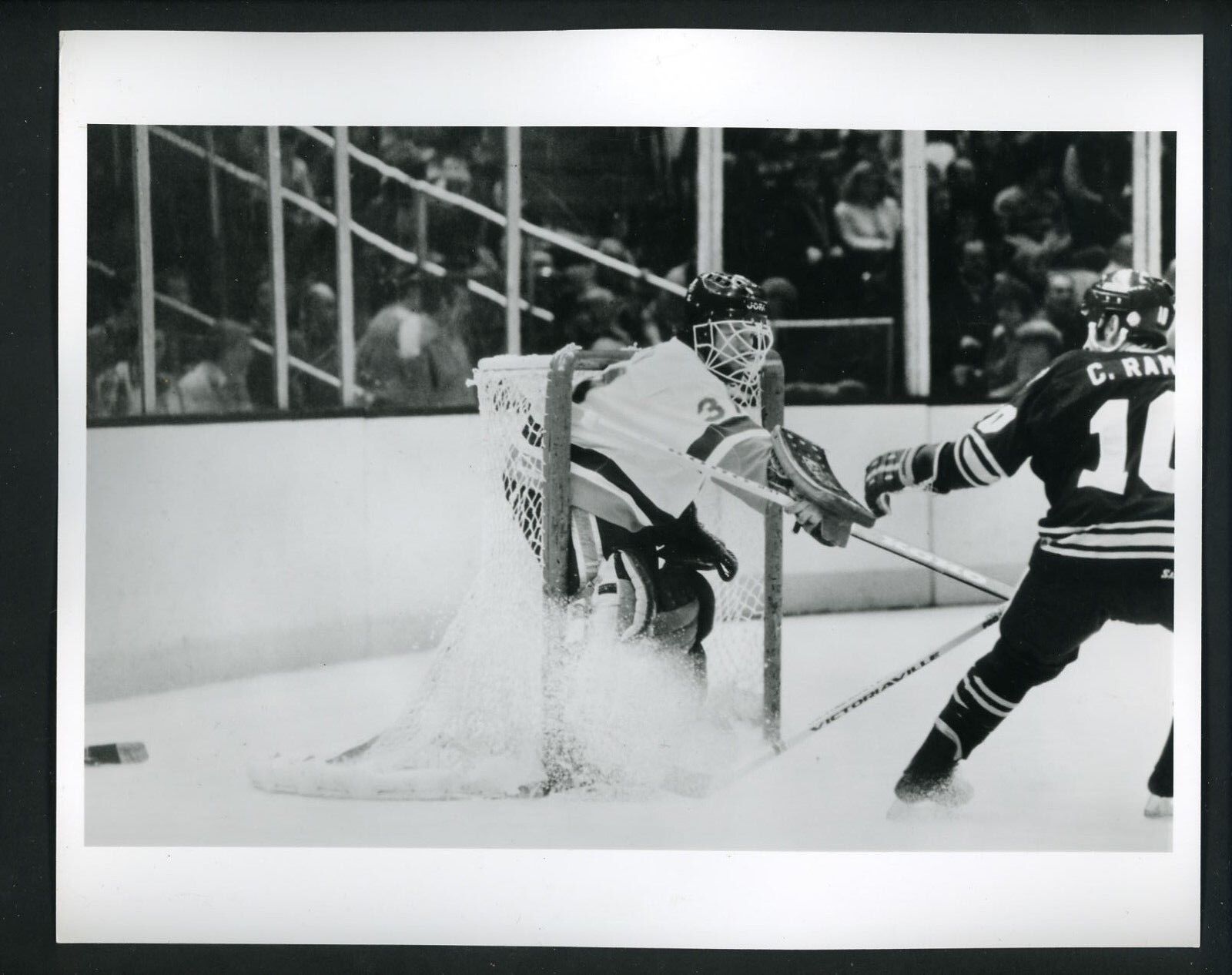 Billy Smith & Craig Ramsey circa 1970's Press Original Photo Poster painting Islanders Sabres