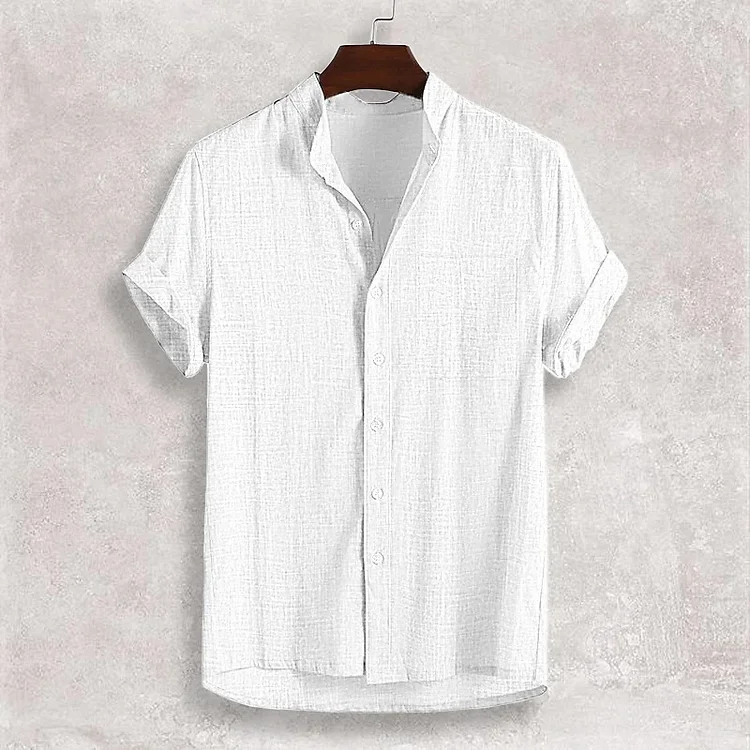 Men's Solid Color Button Cotton Linen Comfy Shirt