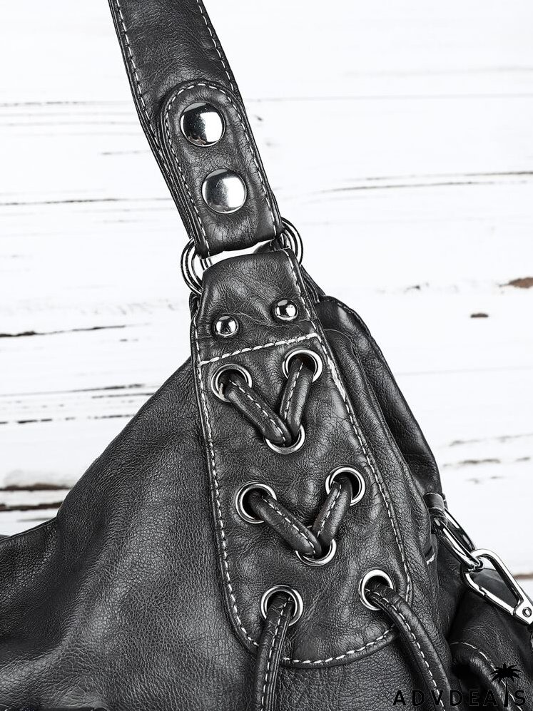 Eyelet Decor Ombre Strappy Tote Bag