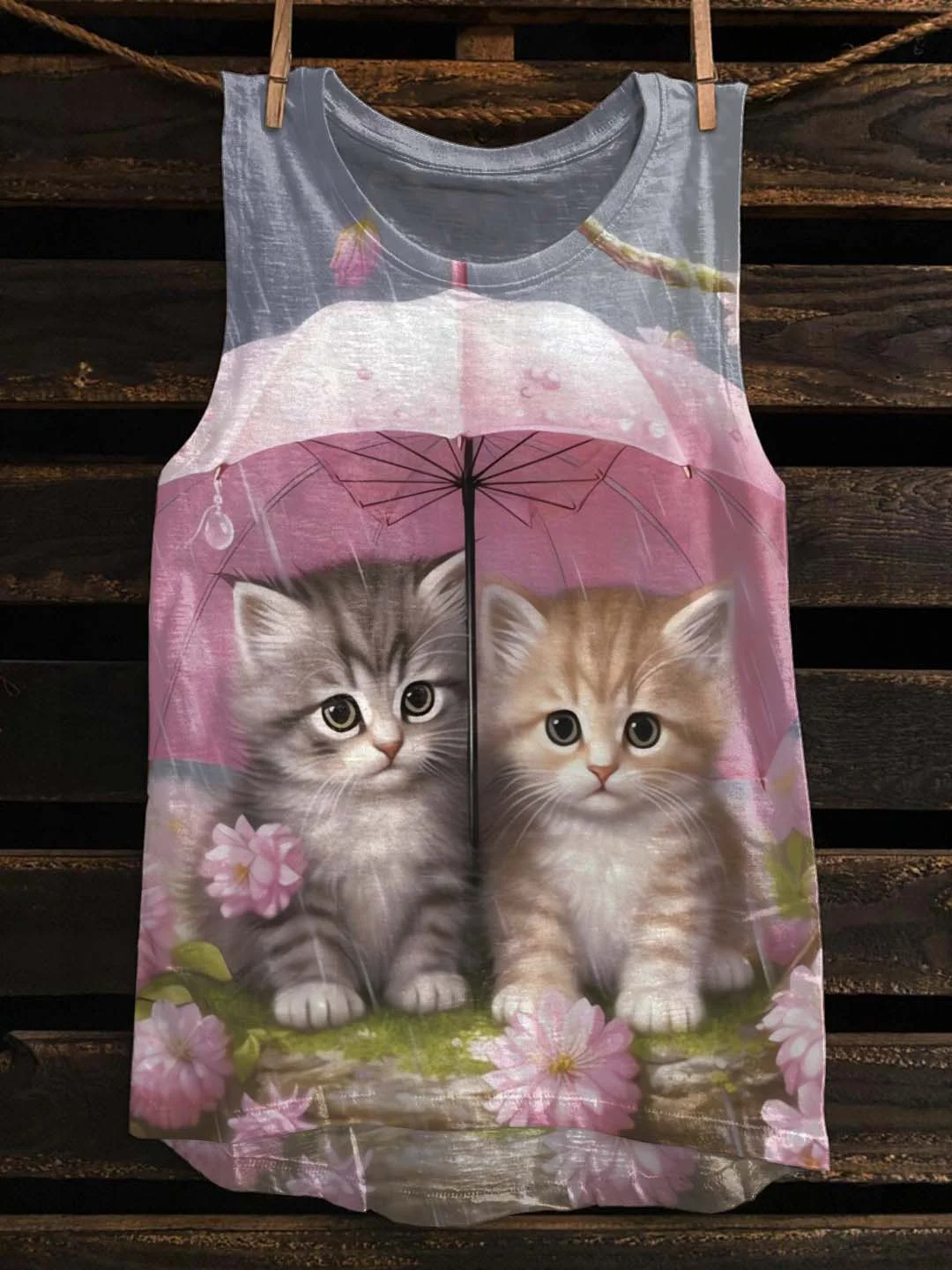Lovely Cat Printed Women's Vest