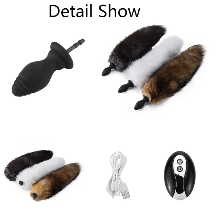 Remote Control Vibrating Fox Tail Anal Plug