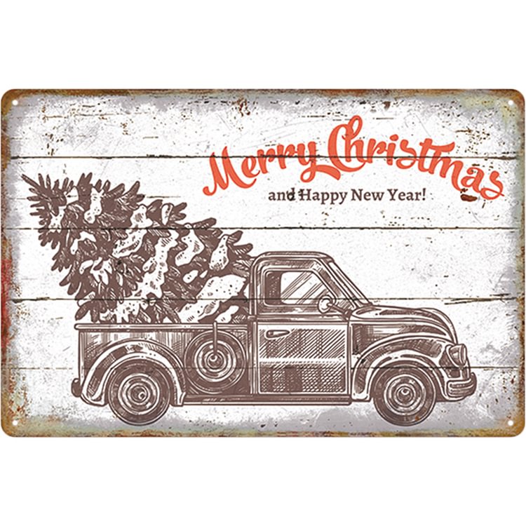 Christmas Car - Vintage Tin Signs/Wooden Signs - 8*12Inch/12*16Inch