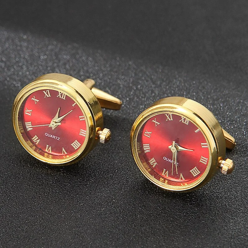 Men's Luxury Watches Cufflinks Classic French Business Shirt Accessories Fashion Rotating Clock Gold Cuff Link Anniversary Gifts