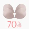 Adhesive Push Up Bra for Women, Sticky Backless Strapless with Nipple Covers, Reusable