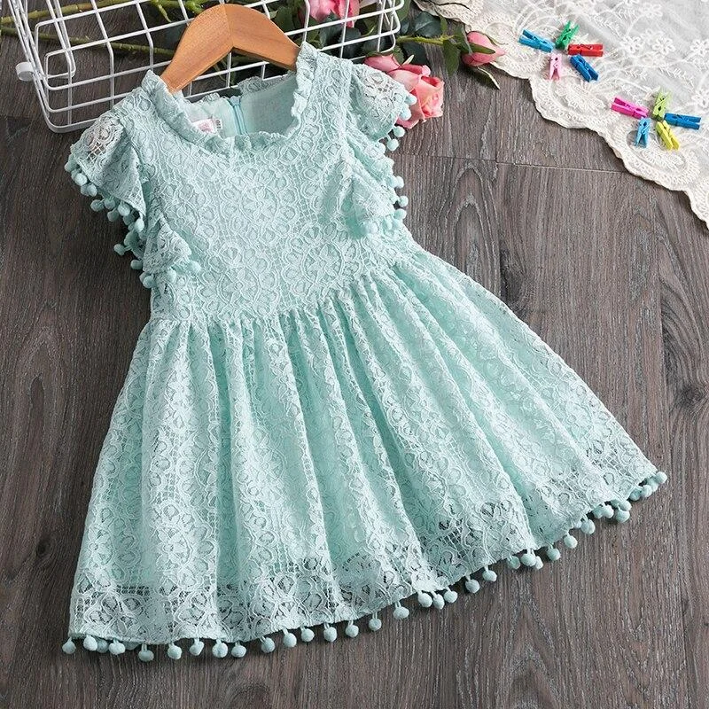 Kids Dresses For Girls Floral Lace Design Flower Party Wedding Dress Children Costume Girl Princess Dress 3 8Y Vestido Infantil