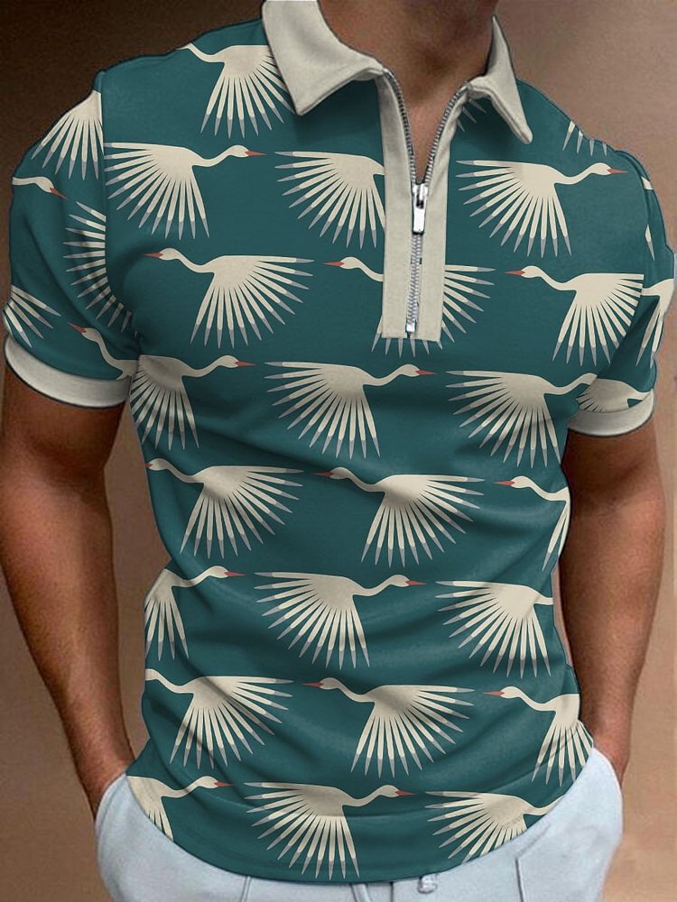 Men's Retro Crane Polo Shirt