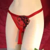 Seamless thong trendy embroidered tulle temptation