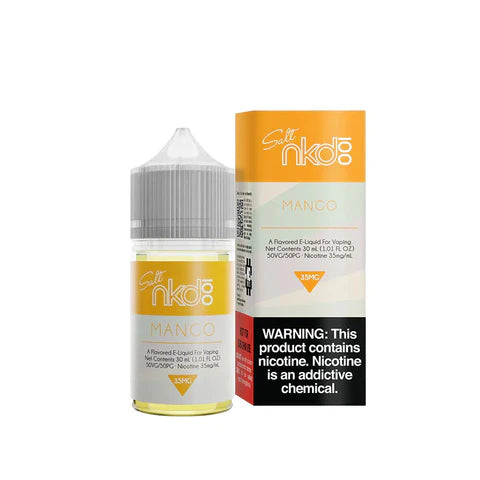 NKD 100 Salt Mango e-liquid 30ml bottle and packaging, 35mg nicotine.