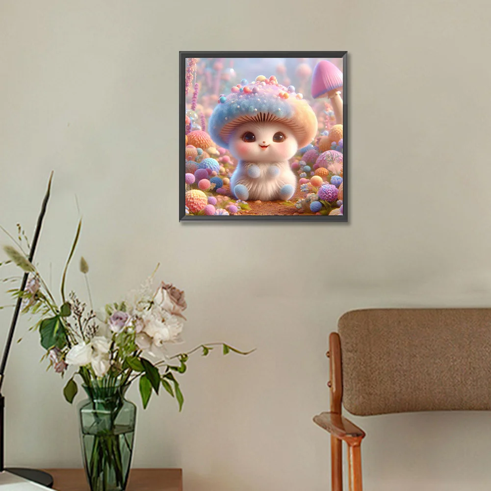 Diamond Painting - Full Round Drill - Cute Mushroom(Canvas|30*30cm)