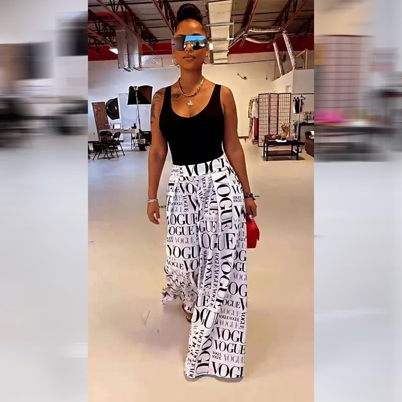 Casual Street Mid Waist Full Length Wide Leg Pants