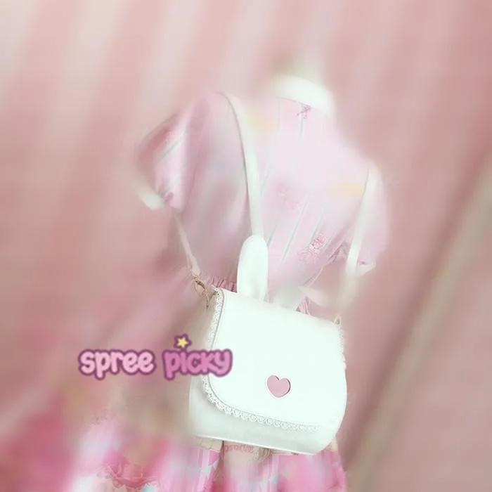 White Adorable Bunny Satchel/Cross Body Bag SP167101