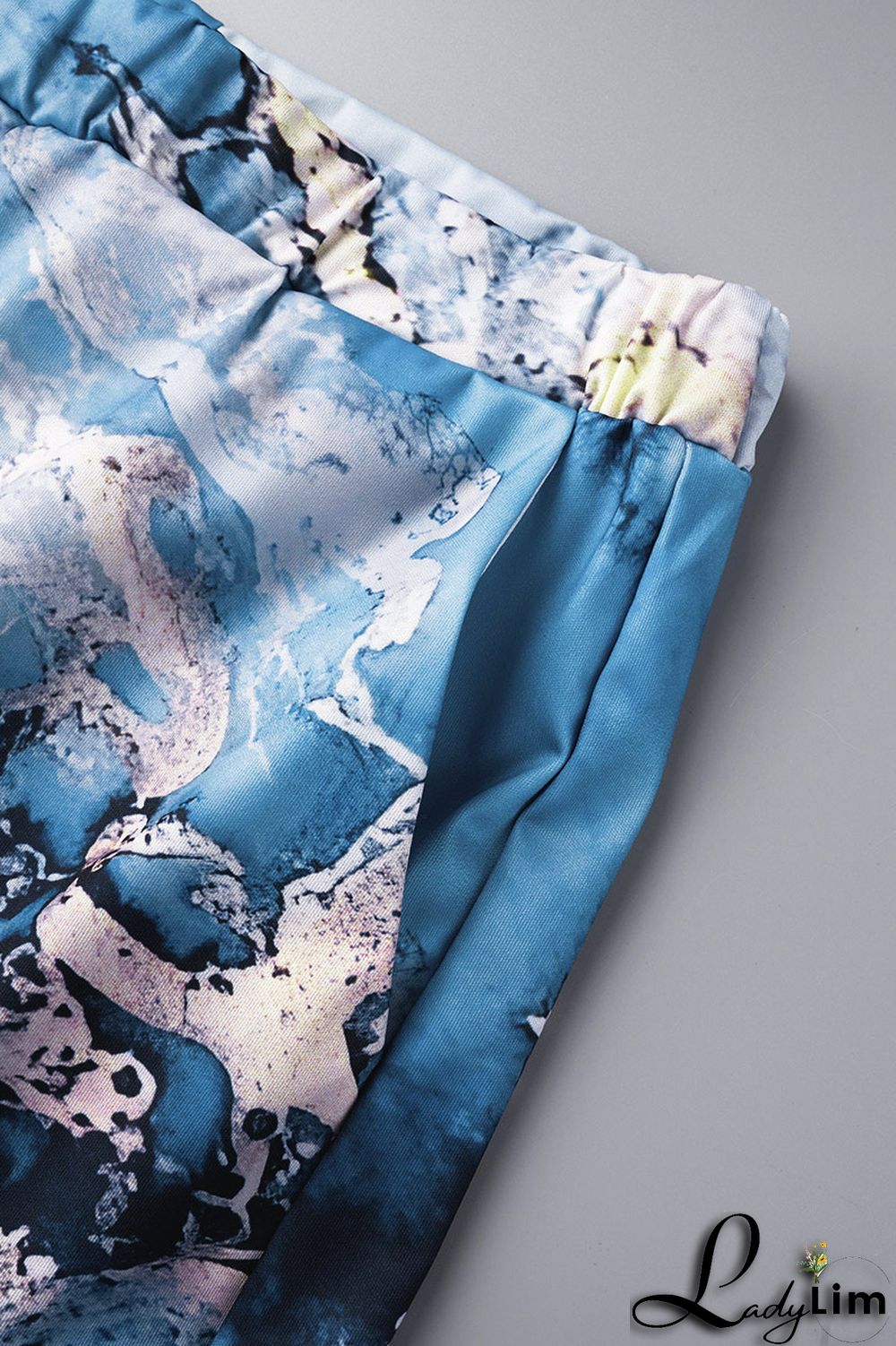 Black Casual Street Print Patchwork O Neck Two Pieces