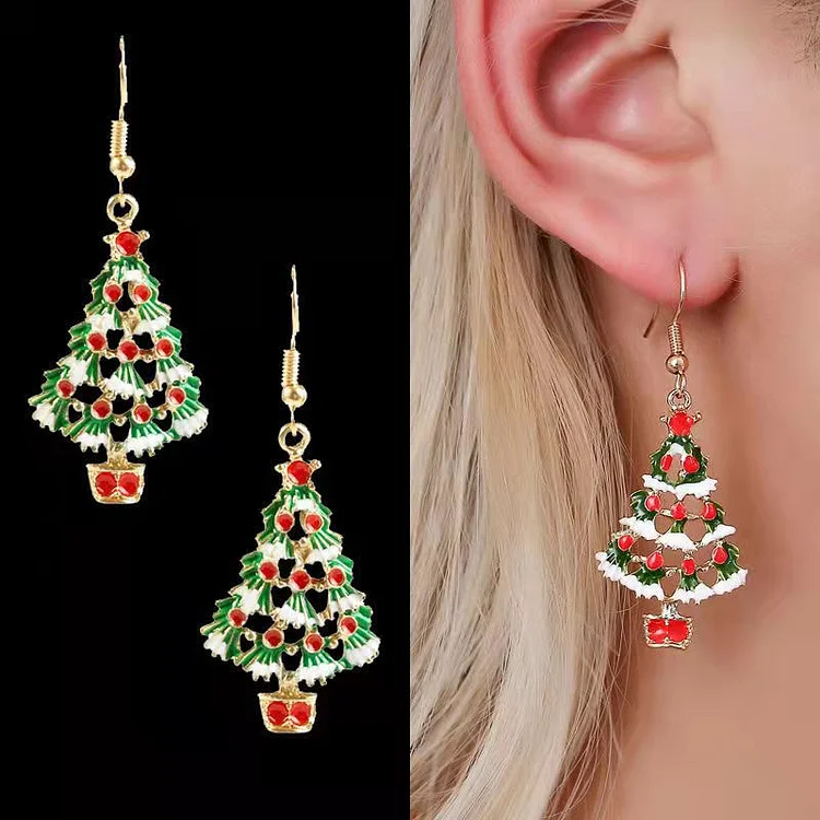 Trendy Christmas Tree Earrings